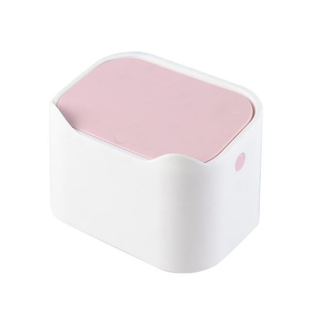 Cute Desktop Trash Can Household Table Simple Modern Creative Push Type Debris Plastic Trash Can Debris Storage Box