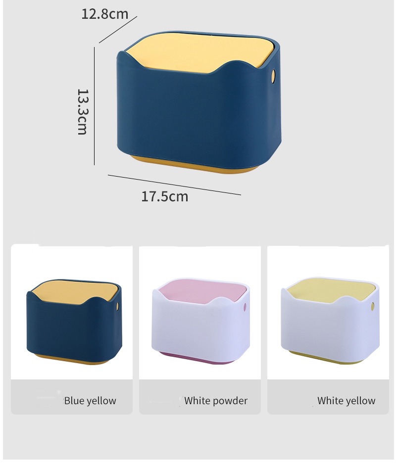 Cute Desktop Trash Can Household Table Simple Modern Creative Push Type Debris Plastic Trash Can Debris Storage Box