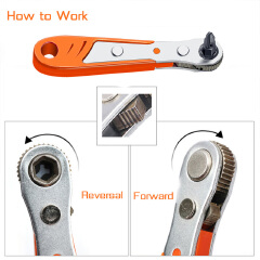 Hex Ratchet Wrench 1 / 4inch Adjustable Mini Quick Release Socket Household Tools Handle Repair Screwdriver Wrench for Car Tools