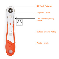 Hex Ratchet Wrench 1 / 4inch Adjustable Mini Quick Release Socket Household Tools Handle Repair Screwdriver Wrench for Car Tools