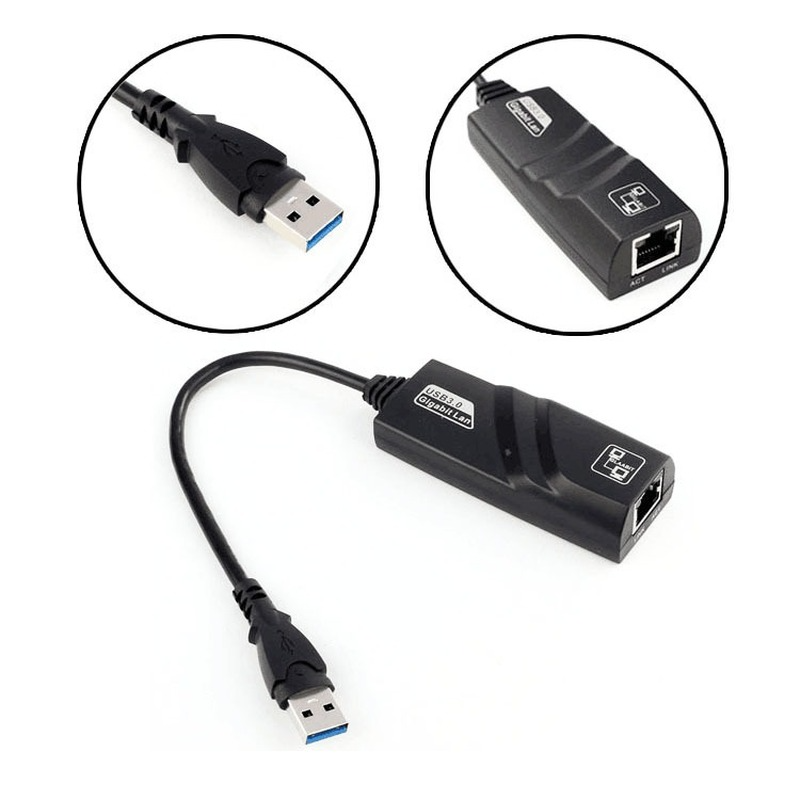 For PC Notebook Wired USB 3.0 To Gigabit Ethernet RJ45 LAN (10/100) Mbps Network Adapter Ethernet Network Card