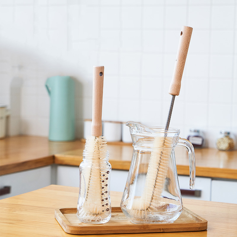 Wooden Handle Cup Brush Drink Mug Wineglass Bottle Glass Cup Brush Cup Scrubber Baby Bottle Brush Kitchen Cleaning Brush