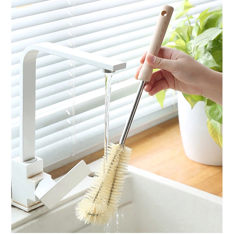 Wooden Handle Cup Brush Drink Mug Wineglass Bottle Glass Cup Brush Cup Scrubber Baby Bottle Brush Kitchen Cleaning Brush