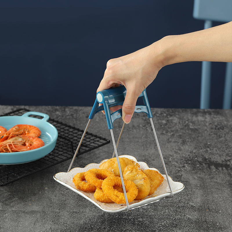 Stainless Steel Anti-Scald Bowl Clip Non-slip Crockery Clamp Hot Dish Clamp Silicone Heat Resistant Gloves Kitchen Tools