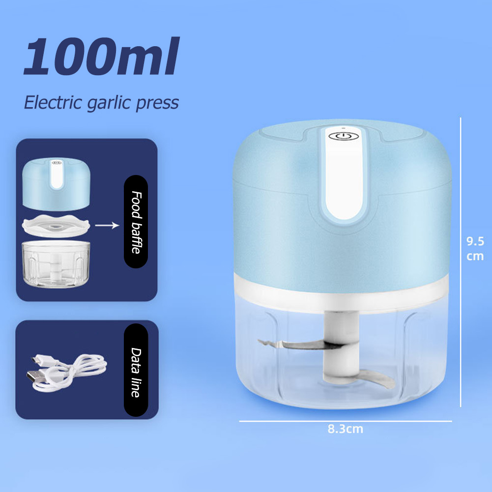 100ml Electric Meat Grinder Stainless Steel Blade Garlic Mud Masher Odor Free BPA Free Rechargeable Durable Kitchen Accessories