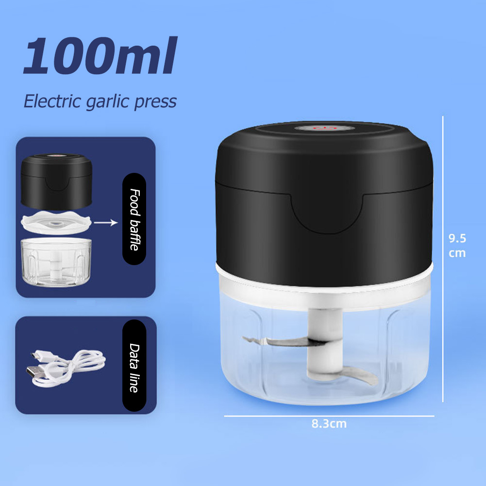100ml Electric Meat Grinder Stainless Steel Blade Garlic Mud Masher Odor Free BPA Free Rechargeable Durable Kitchen Accessories