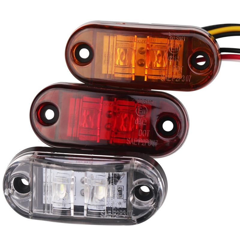 Available In Three Colors 2 Pcs Durable Led Side Marker Lights for Trailer Trucks Caravan Side Clearance Marker Light Lamp Led Lorry Amber Red White Side lights