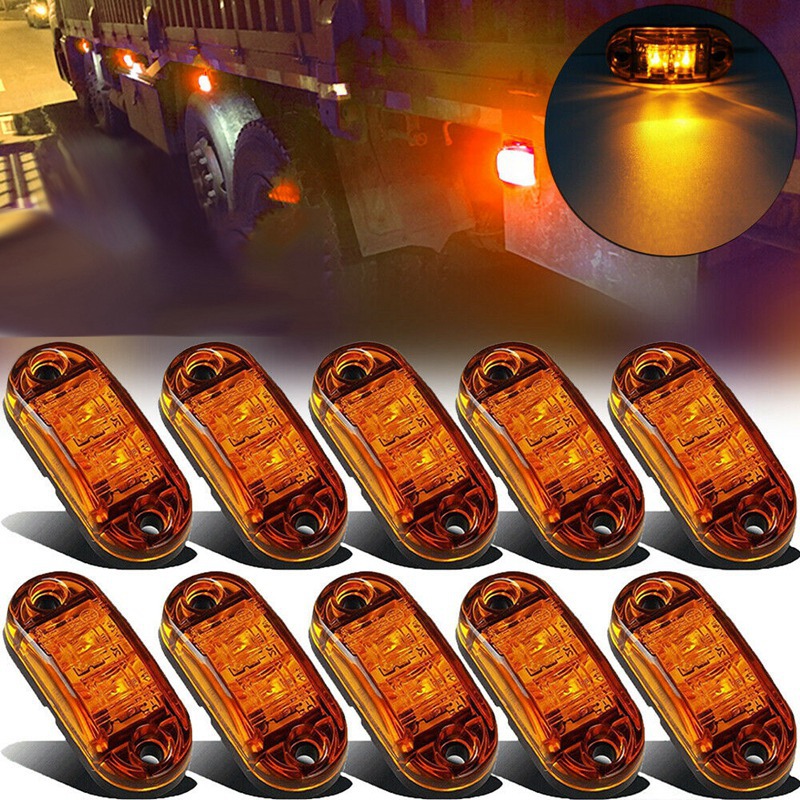 Available In Three Colors 2 Pcs Durable Led Side Marker Lights for Trailer Trucks Caravan Side Clearance Marker Light Lamp Led Lorry Amber Red White Side lights