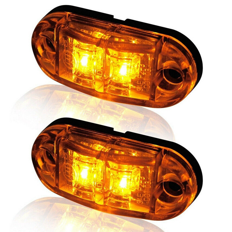 Available In Three Colors 2 Pcs Durable Led Side Marker Lights for Trailer Trucks Caravan Side Clearance Marker Light Lamp Led Lorry Amber Red White Side lights