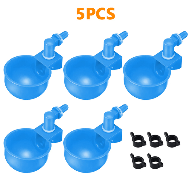 5/10PCS Automatic Poultry Waterers Chicken Drinking Cups Farm Water Feeder Kit with Screws for Chicks Duck Goose Turkey Quail