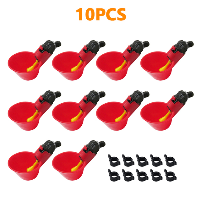 5/10PCS Automatic Poultry Waterers Chicken Drinking Cups Farm Water Feeder Kit with Screws for Chicks Duck Goose Turkey Quail