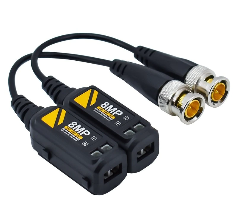 4 in 1 HD Twisted Pair Transmitter 8MP BNC Video Balun Connector Transmission Twisted Pair Transmitter Cctv Cable Support HD 8MP AHD/CVI/TVI Camera