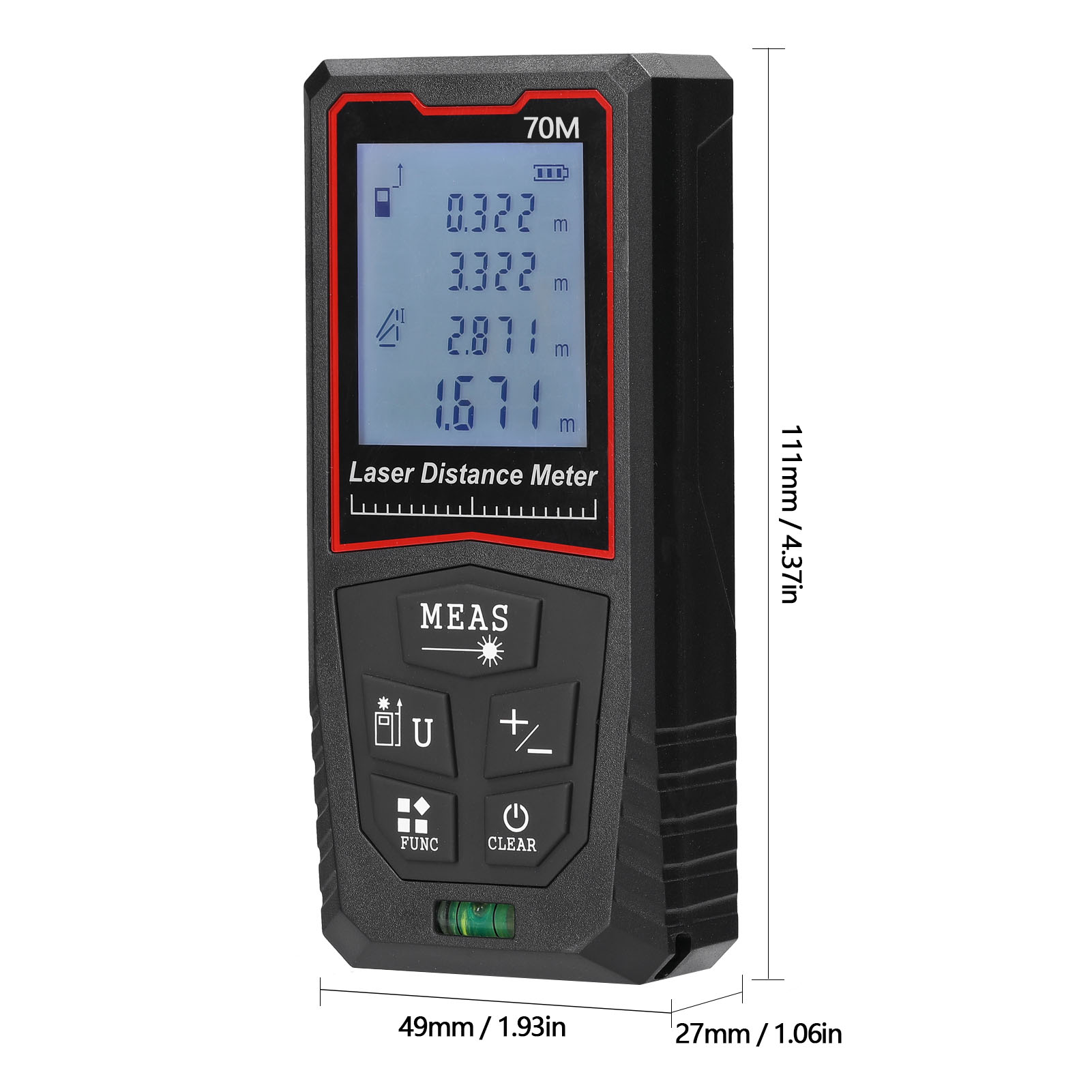 LCD Display Digital High Accuracy Measure Rangefinder Distance Meter Building Measurement Device Ruler Test Tool Red Light