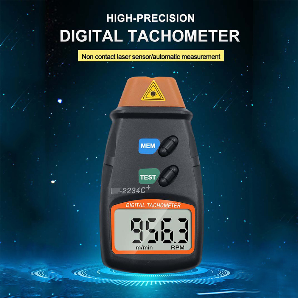 Digital Tachometer 2.5-99999RPM Non-contact Handheld Laser Rotation Speed Meter for Motors Fans Washing Machine Automobiles