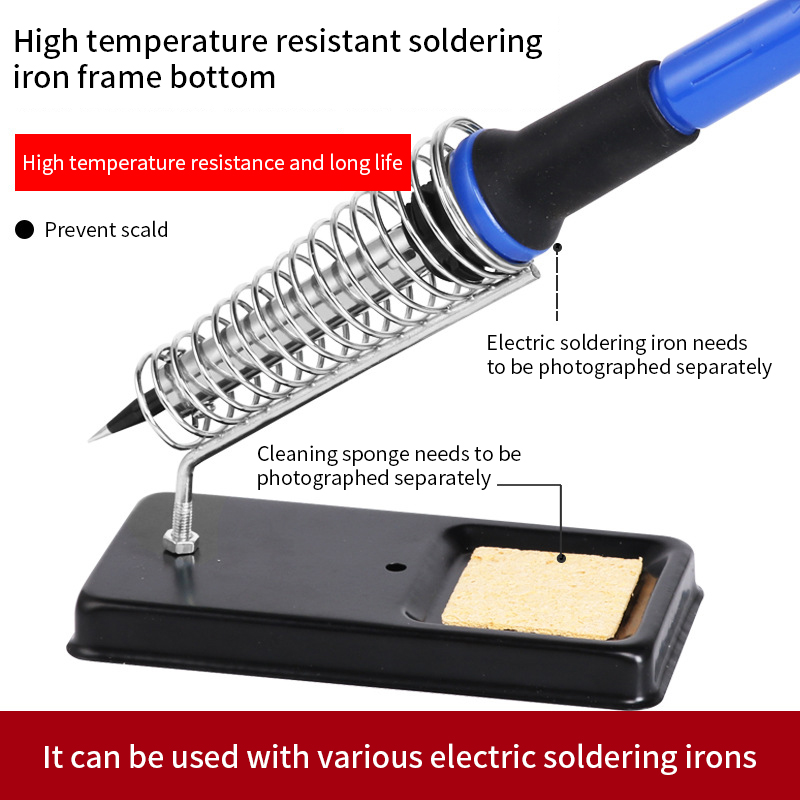 Portable Soldering Iron Stand Holder Soldering Tin Stand with Welding Cleaning Sponge Electric Soldering Iron Accessories