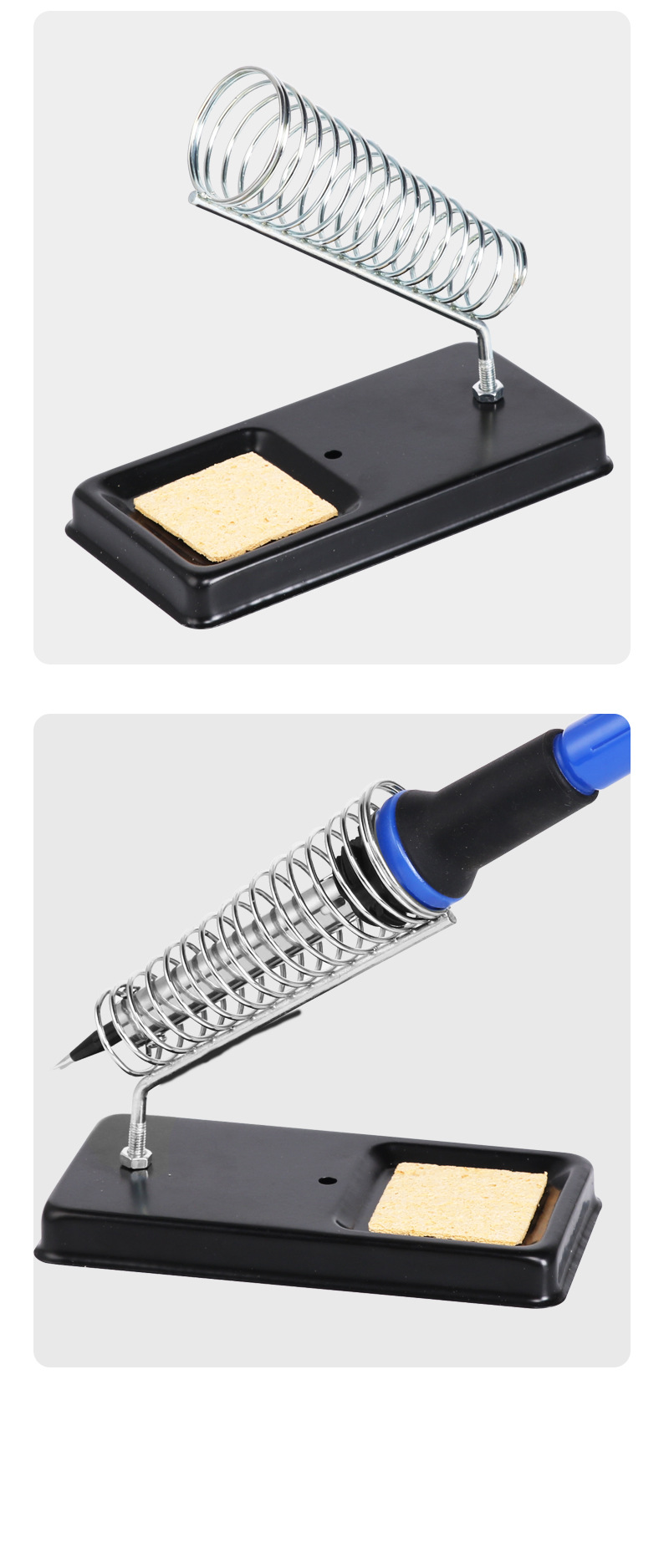 Portable Soldering Iron Stand Holder Soldering Tin Stand with Welding Cleaning Sponge Electric Soldering Iron Accessories