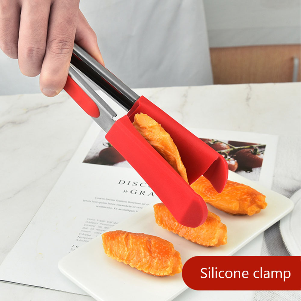 2 in 1 Kitchen Food Clips Non-Stick Universal Spatula Silicone Clips Heat Resistant Stainless Steel Frame for Baking Accessories