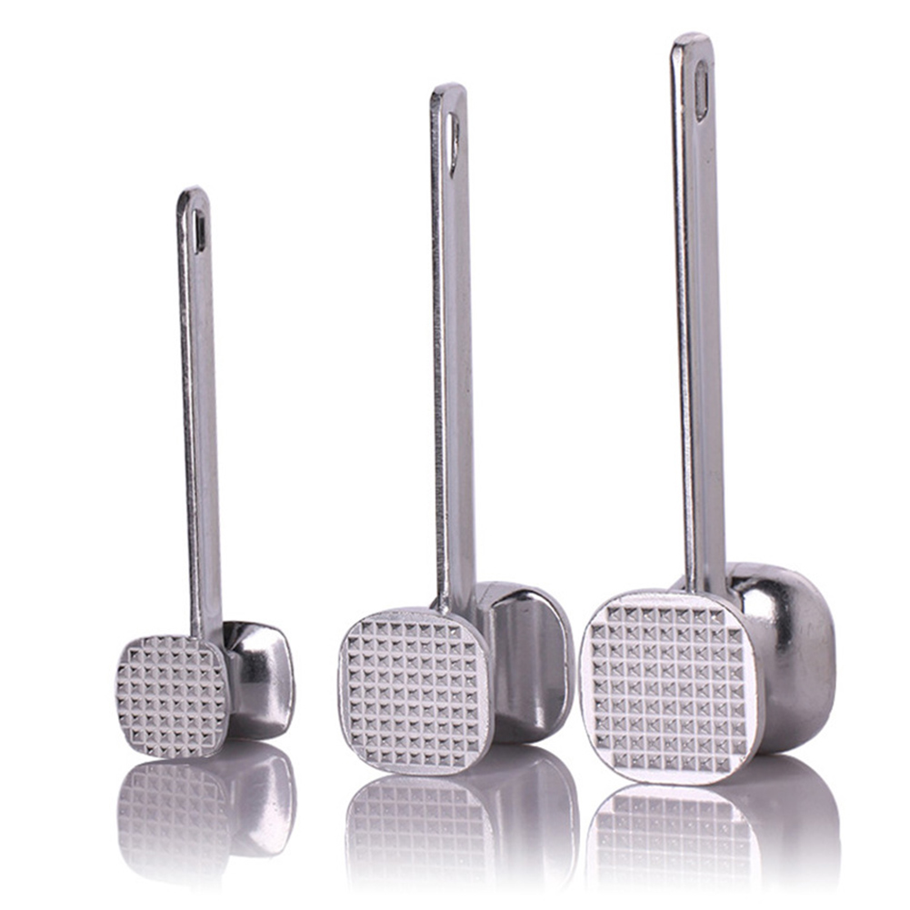 Double-sided Meat Hammer Portable Steak Pork Pounders Aluminum Alloy Knock Loose Beef Hammer Multifunctional for Kitchen Gadgets