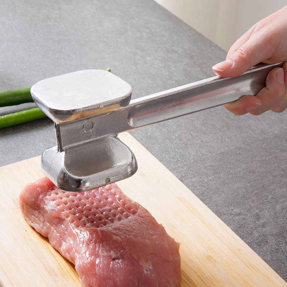Double-sided Meat Hammer Portable Steak Pork Pounders Aluminum Alloy Knock Loose Beef Hammer Multifunctional for Kitchen Gadgets