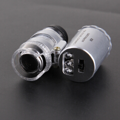 60x Handheld Mini Pocket Microscope Loupe Jeweler Magnifier LED Light Trend