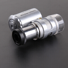 60x Handheld Mini Pocket Microscope Loupe Jeweler Magnifier LED Light Trend