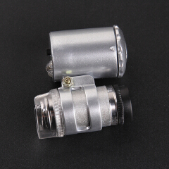60x Handheld Mini Pocket Microscope Loupe Jeweler Magnifier LED Light Trend