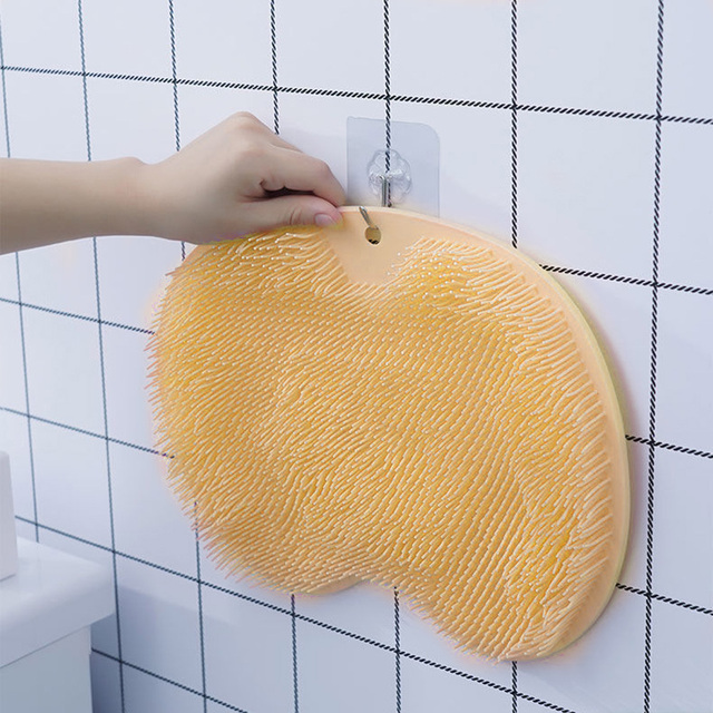 Silicone Foot Wash Brush Exfoliating Shower Massage Scraper Bath Mat Back Massage Brush Non-slip Body Cleaning Bathing Tool