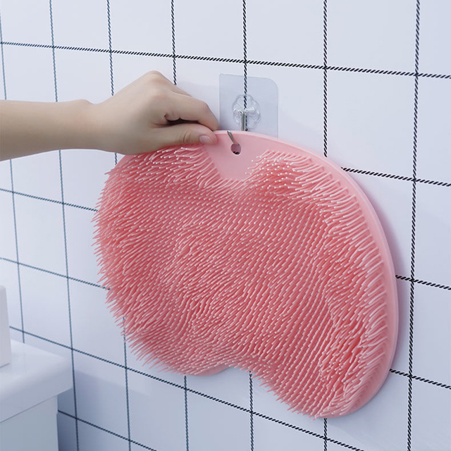 Silicone Foot Wash Brush Exfoliating Shower Massage Scraper Bath Mat Back Massage Brush Non-slip Body Cleaning Bathing Tool
