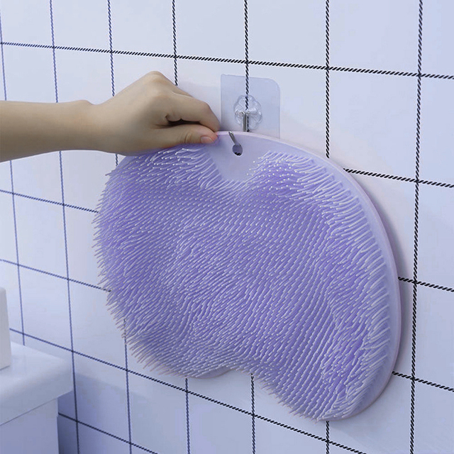 Silicone Foot Wash Brush Exfoliating Shower Massage Scraper Bath Mat Back Massage Brush Non-slip Body Cleaning Bathing Tool