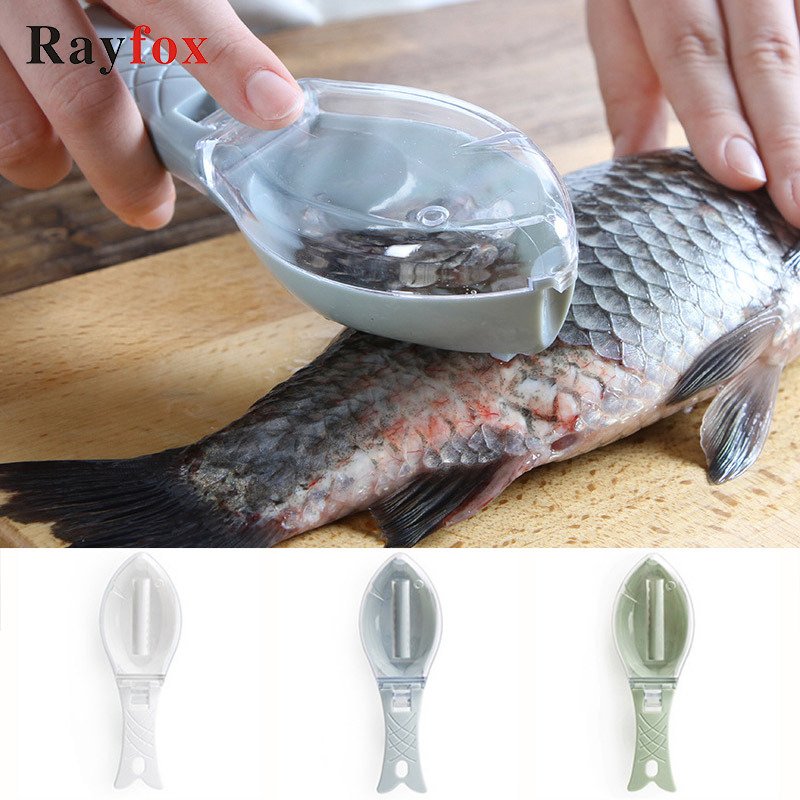 Kitchen Gadgets Plastic Fish Scale Scraping Tool Kitchen Accessories Fish Scale Remover Knife Cleaning Peeler Practical Plastic Creative Seafood Cooking Tools