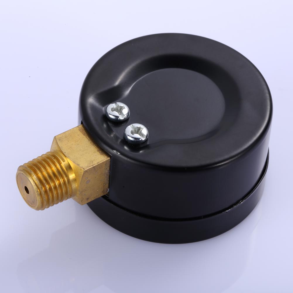 Dry Utility Vacuum Pressure Gauge Blk.Steel 1/4" NPT Lower Mount, -30HG/0PS