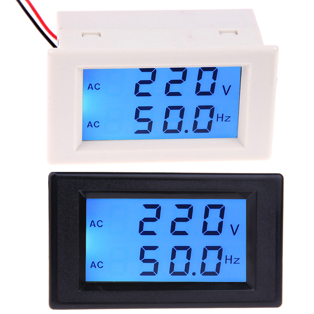 LCD Digital Dual Display AC 150- 500V Voltmeter 45- 65Hz Frequency Meter