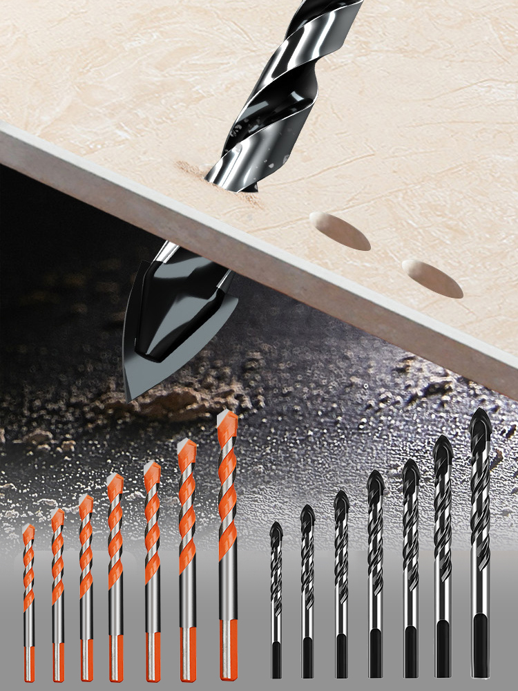Multifunctional Glass Metal Drill Bit Ceramic Tile Triangle Diamond Drill Set Boxed Concrete Brick Wood Punching Hole Saw Drill