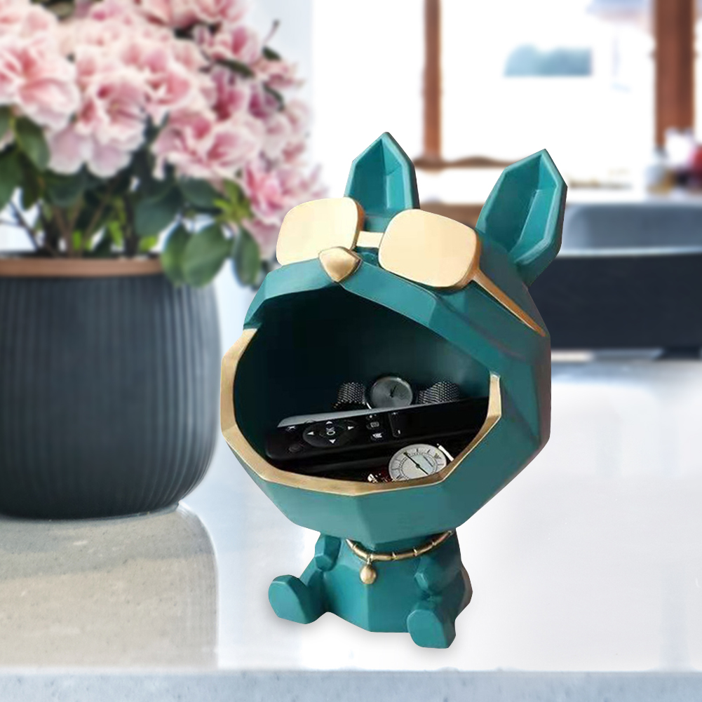 Big Mouth Dog Figurines Key Holder Storage Box Home Decoration Ornaments Candy Sundries Organizer Modern Art Accessories Room