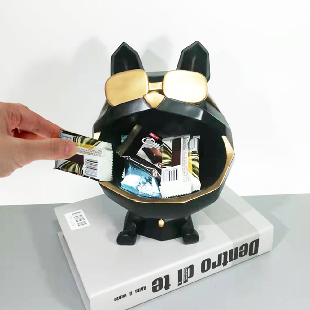 Big Mouth Dog Figurines Key Holder Storage Box Home Decoration Ornaments Candy Sundries Organizer Modern Art Accessories Room
