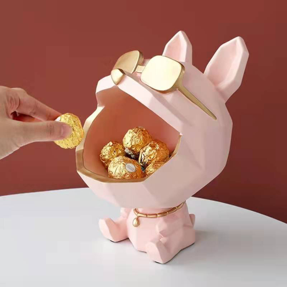 Big Mouth Dog Figurines Key Holder Storage Box Home Decoration Ornaments Candy Sundries Organizer Modern Art Accessories Room
