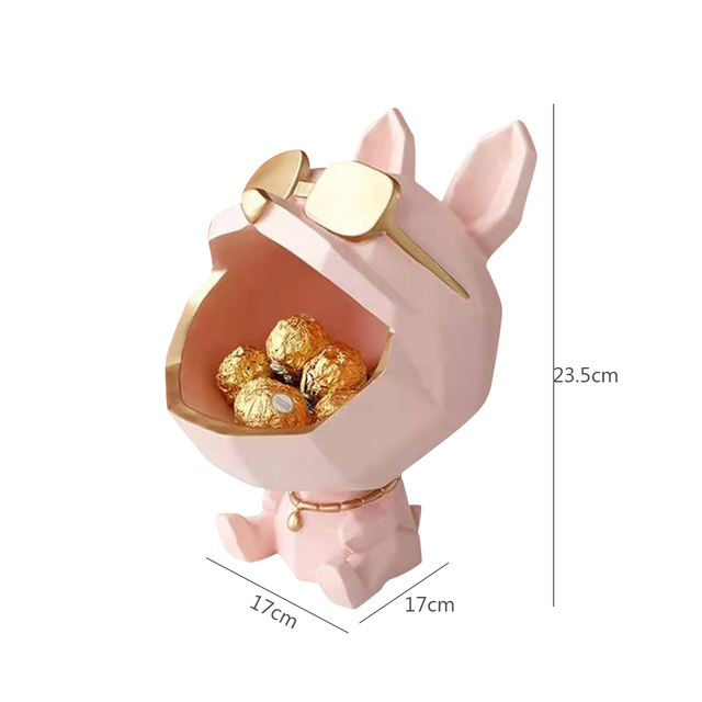 Big Mouth Dog Figurines Key Holder Storage Box Home Decoration Ornaments Candy Sundries Organizer Modern Art Accessories Room