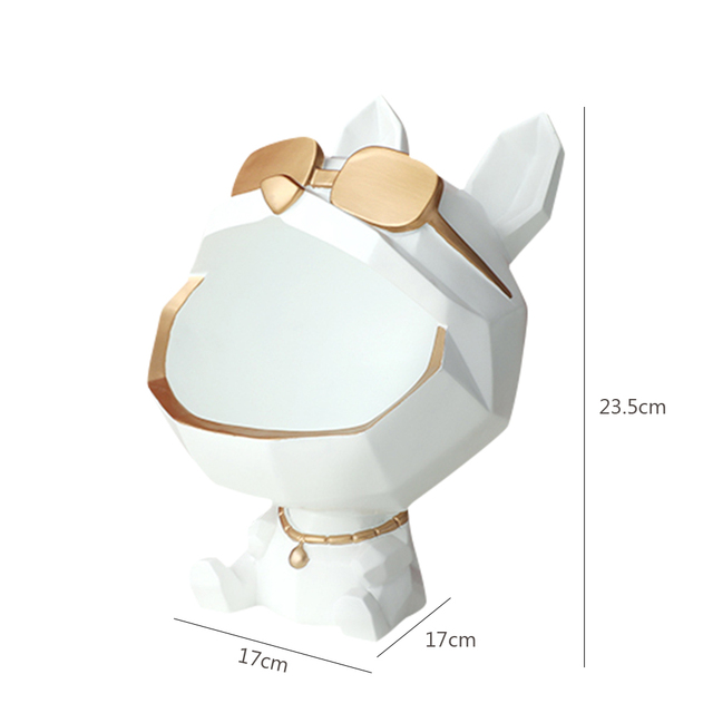 Big Mouth Dog Figurines Key Holder Storage Box Home Decoration Ornaments Candy Sundries Organizer Modern Art Accessories Room