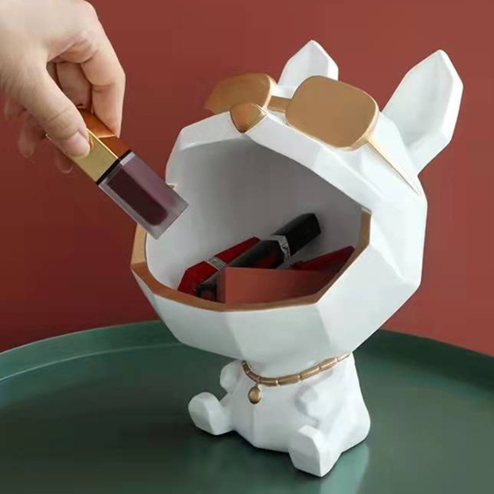 Big Mouth Dog Figurines Key Holder Storage Box Home Decoration Ornaments Candy Sundries Organizer Modern Art Accessories Room