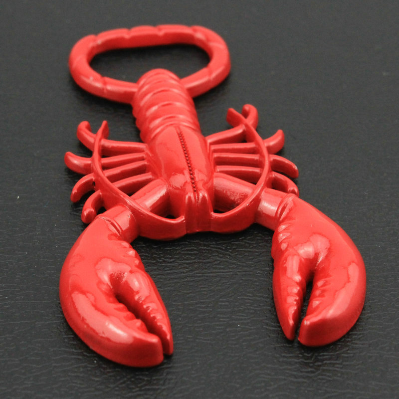 Metal Red Crayfish Beer Wine Bottle Card Bottle Opener Ring Kitchen Tools Accessories Gadgets Supplies Home Supplies Device Sets