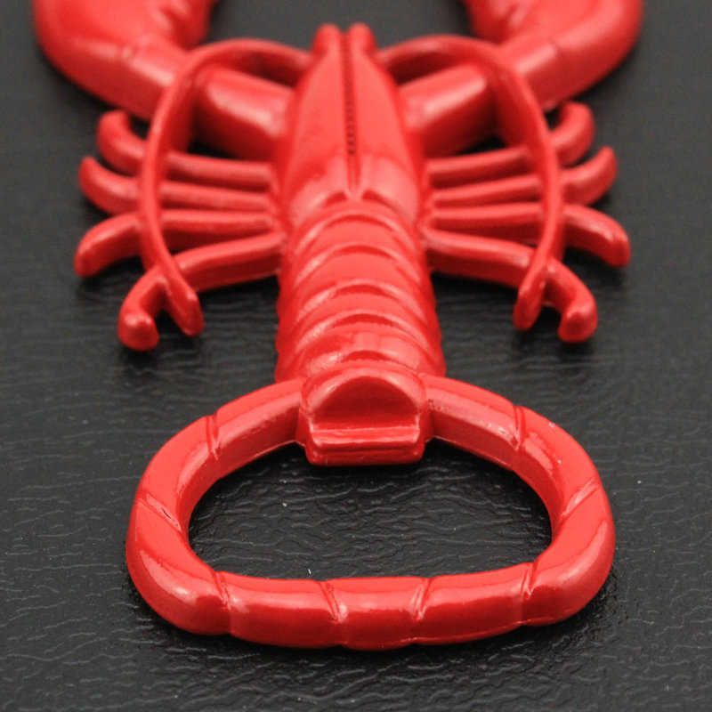 Metal Red Crayfish Beer Wine Bottle Card Bottle Opener Ring Kitchen Tools Accessories Gadgets Supplies Home Supplies Device Sets