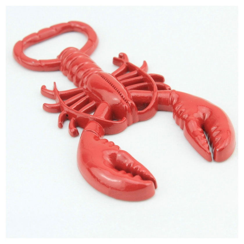 Metal Red Crayfish Beer Wine Bottle Card Bottle Opener Ring Kitchen Tools Accessories Gadgets Supplies Home Supplies Device Sets