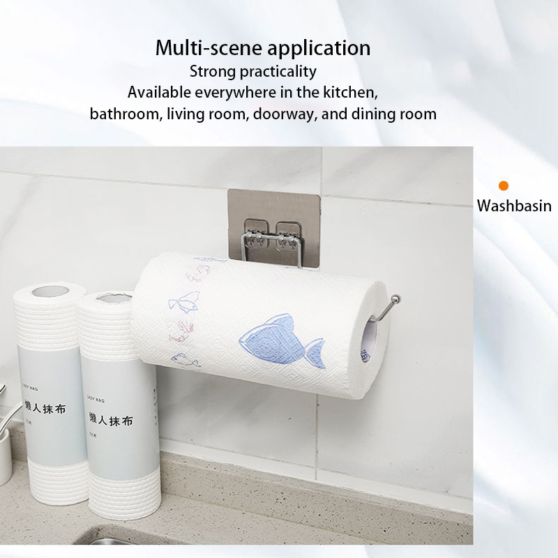 Towayer Kitchen Toilet Paper Storage Holder Tissue Holder Hanging Bathroom Holder Roll Paper Hook Towel Rack Stand Storage Rack