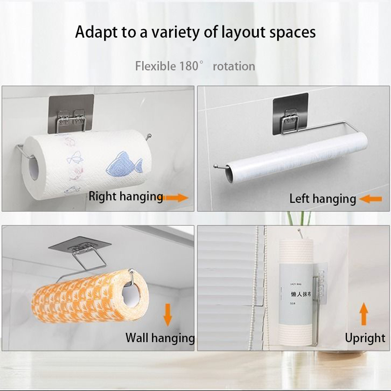 Towayer Kitchen Toilet Paper Storage Holder Tissue Holder Hanging Bathroom Holder Roll Paper Hook Towel Rack Stand Storage Rack