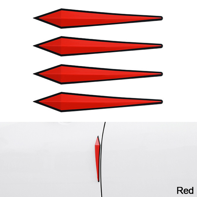 4-piece 3D Sticker Door Protector Rubber Wall Bumper Safety Parking Wall Protector Car Styling Car Accessorie Exterior Decoratio