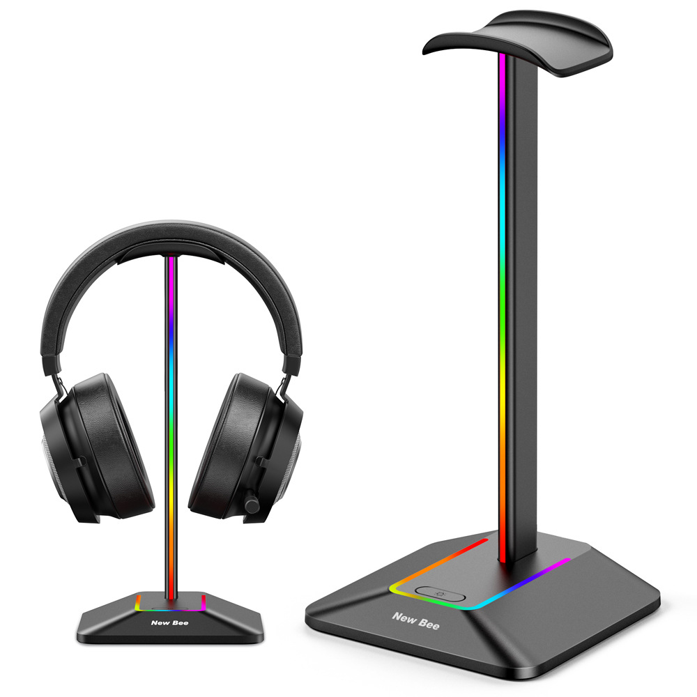 RGB light-emitting electronic contest headphone bracket Headphone Stand with Type-c USB Ports Headphone Holder for All Headsets Gamers Gaming PC Accessories
