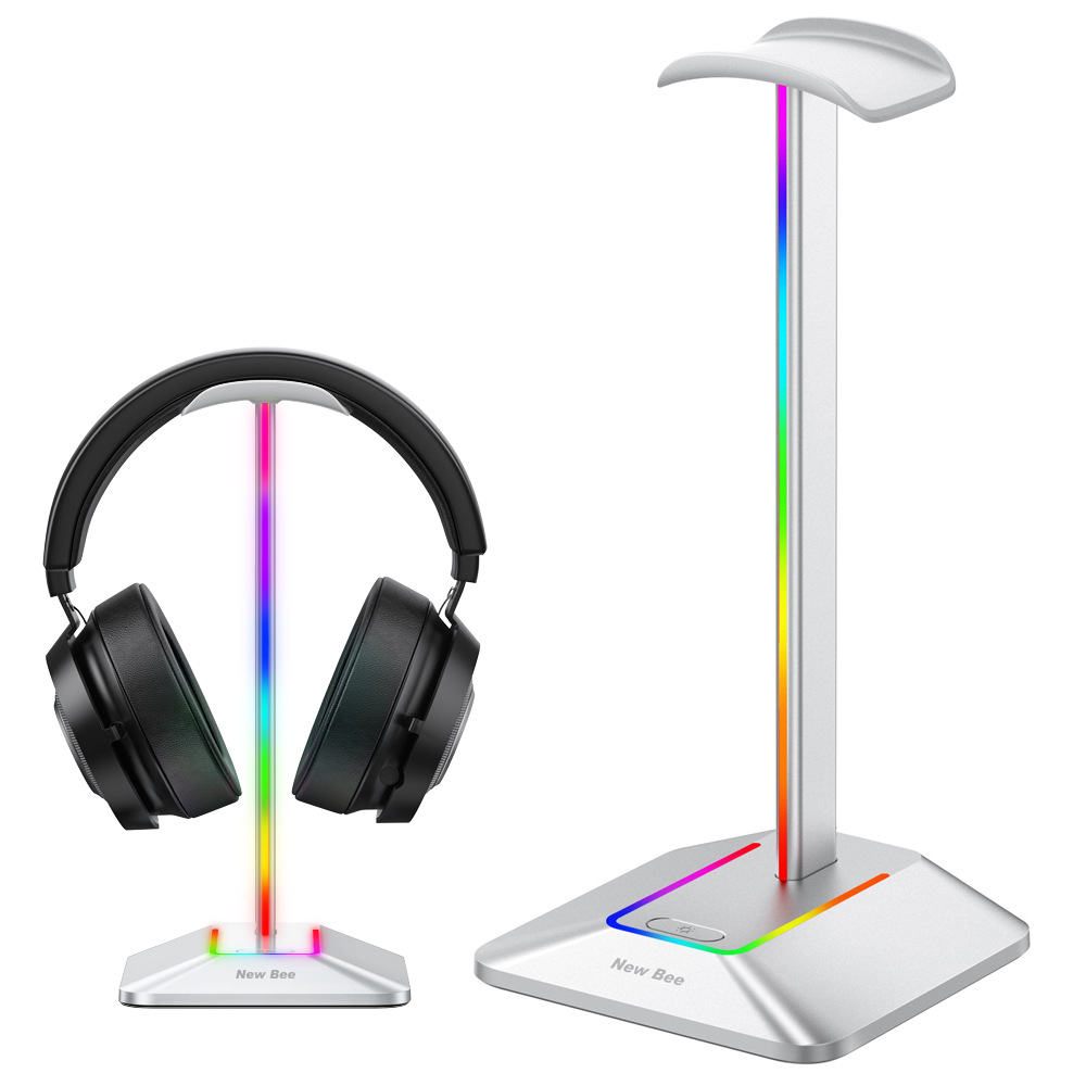 RGB light-emitting electronic contest headphone bracket Headphone Stand with Type-c USB Ports Headphone Holder for All Headsets Gamers Gaming PC Accessories