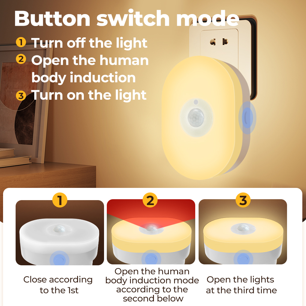 Tu ya WiFi Intelligent Humanbody Induction Small Night Lamp Multi-Gear Dimming Household Bedside Light Mobilepohone Control