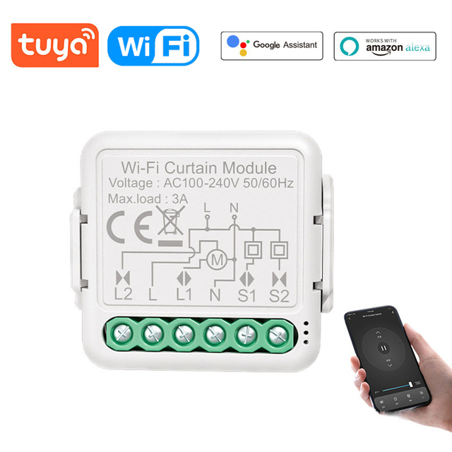 Tuya WiFi Intelligent Curtain Switch Module Intelligent Home Modification Module Mobilephone APP Remotes Control Voice Control
