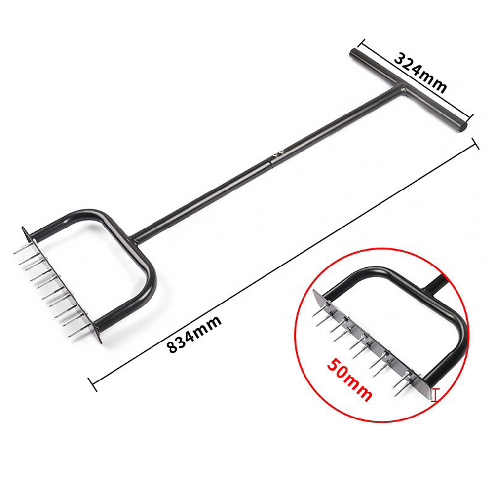 Handheld Standing Type Multi-spike Lawn Soil Scarifier Garden Soil Scarifier Tool Lawn Orchard Manual Gardening Cleaning Tool